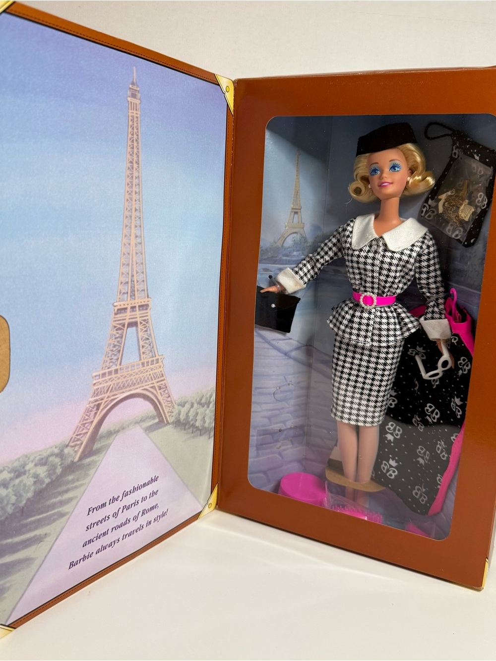 Special Edition 1995 Barbie Fashion Doll in Black, White & Hot Pink accessories